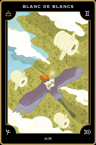 Chemistry Blanc de Blancs Tarot Card - Blanc de Blancs - Air titled