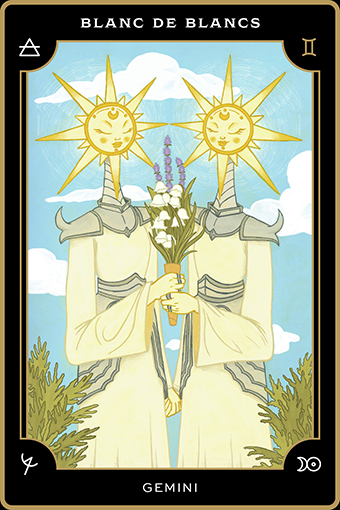 Chemistry Blanc de Blancs Tarot Card - Blanc de Blancs - Gemini titled