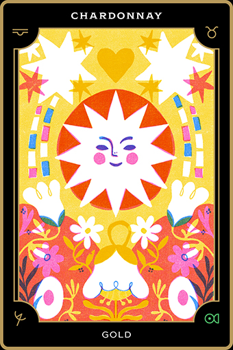 Chemistry Chardonnay Tarot Card - Chardonnay - Gold titled