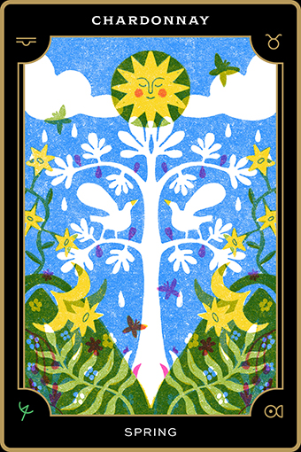 Chemistry Chardonnay Tarot Card - Chardonnay - Spring titled