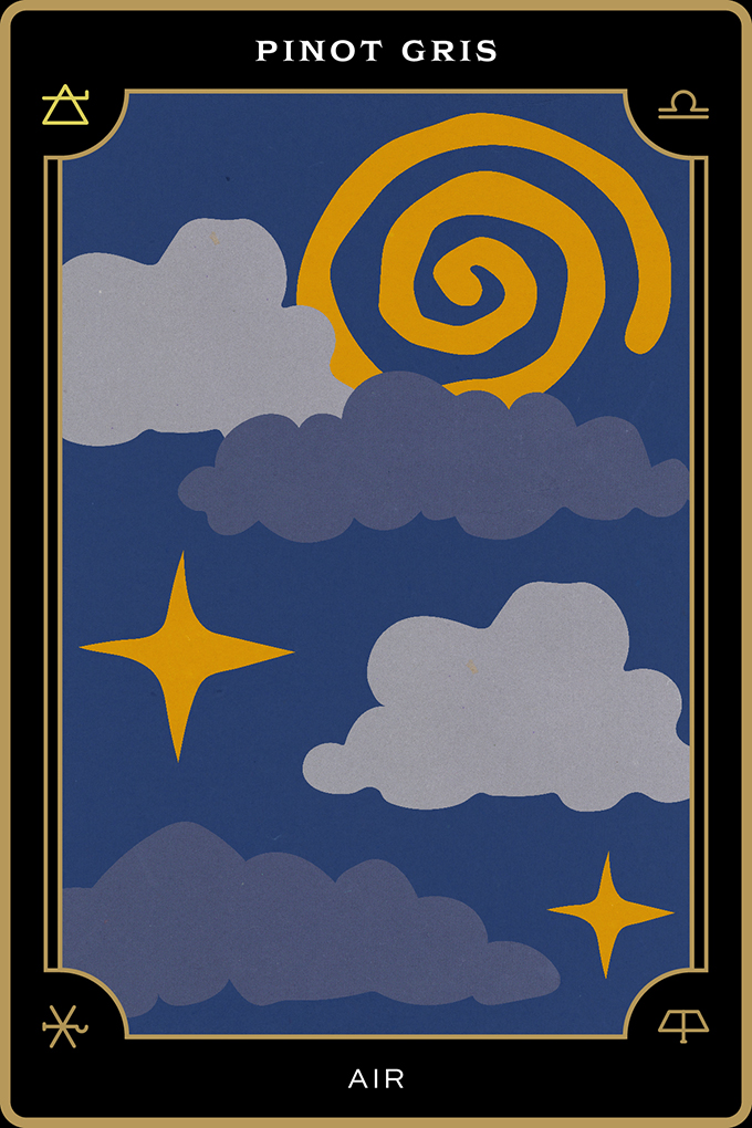 Chemistry Pinot Gris Tarot Card - Pinot Gris - Air titled